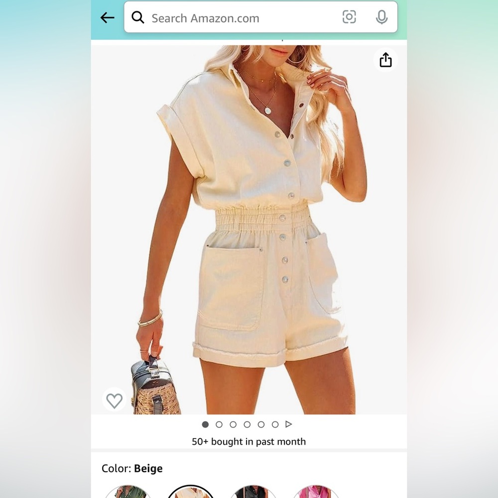 Women’s short sleeve utility romper